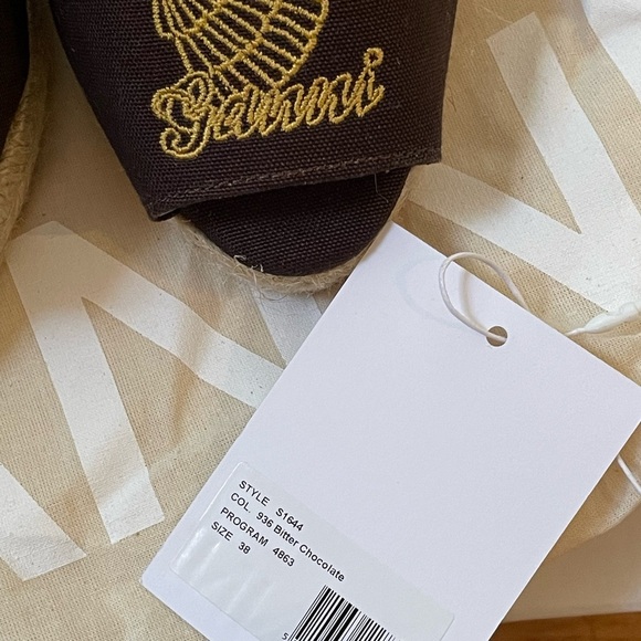 GANNI Embroidered Canvas Wedge Espadrilles - Women’s Size 38 (US 8) - New - Picture 11 of 13